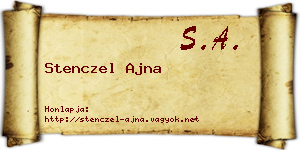 Stenczel Ajna névjegykártya